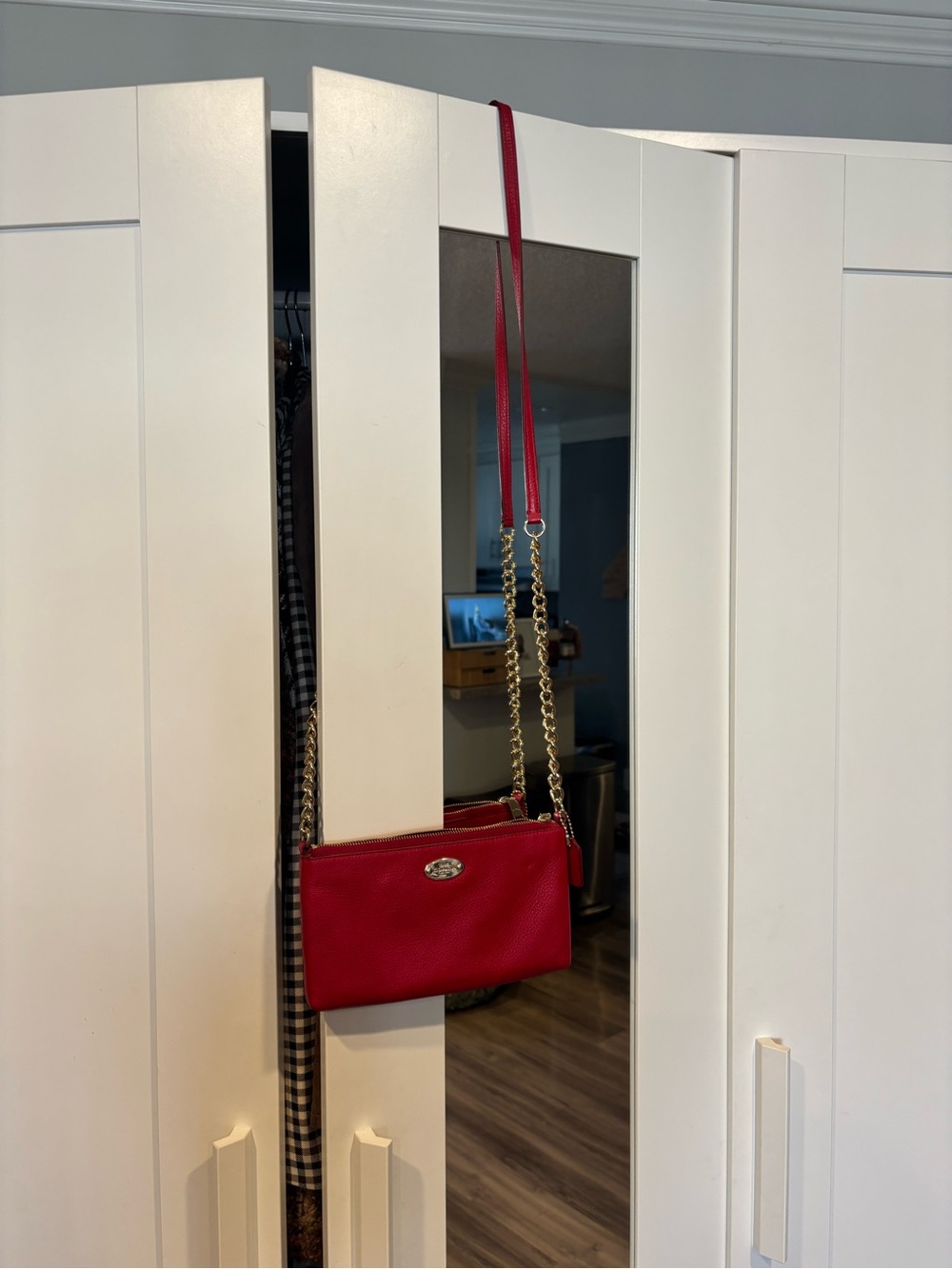 WORN ONCE COACH SMALL RED CROSSBODY BAG